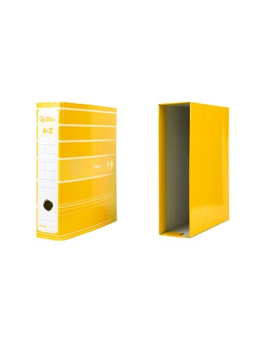 ARCH.PAL.LIDERPAPEL C.FORRADO DIN A4 AM.C/CAJA LOMO 80 MM FILIN