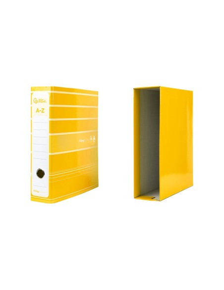 ARCH.PAL.LIDERPAPEL C.FORRADO DIN A4 AM.C/CAJA LOMO 80 MM FILIN