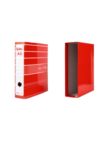 ARCH.PAL.LIDERPAPEL C.FORRADO DIN A4 ROJO C/CAJA LOMO 80 MM FILING SY