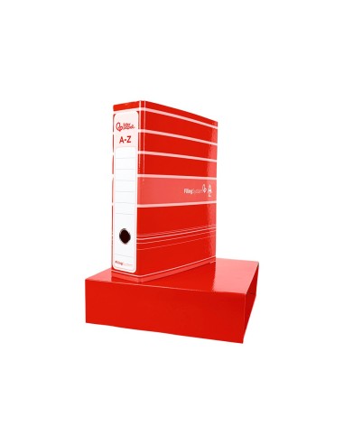 ARCH.PAL.LIDERPAPEL C.FORRADO DIN A4 ROJO C/CAJA LOMO 80 MM FILING SY