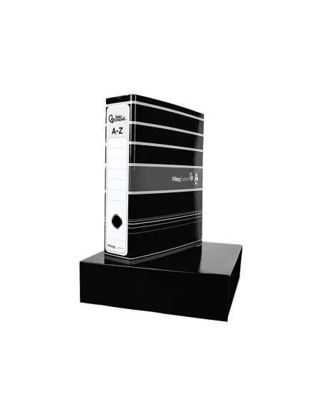 ARCH.PAL.LIDERPAPEL C.FORRADO DIN A4 NG.C/CAJA LOMO 80 MM FILING S