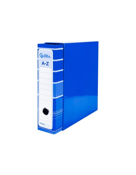 ARCH.PAL.LIDERPAPEL C.FORRADO DIN-A4 AZUL C/CAJA LOMO 80 MM-FILING SY