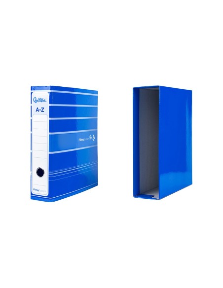 ARCH.PAL.LIDERPAPEL C.FORRADO DIN-A4 AZUL C/CAJA LOMO 80 MM-FILING SY