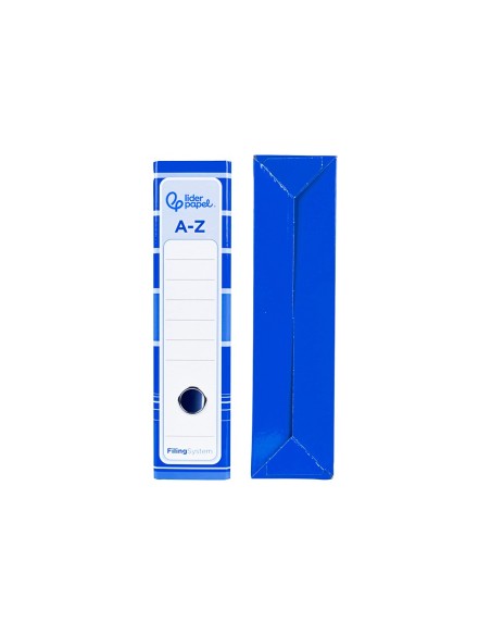 ARCH.PAL.LIDERPAPEL C.FORRADO DIN-A4 AZUL C/CAJA LOMO 80 MM-FILING SY