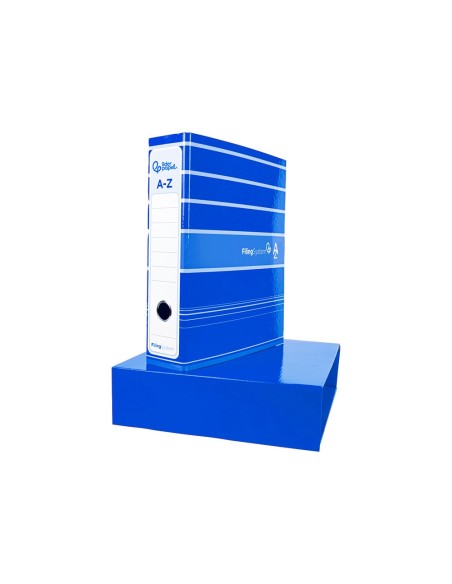 ARCH.PAL.LIDERPAPEL C.FORRADO DIN-A4 AZUL C/CAJA LOMO 80 MM-FILING SY