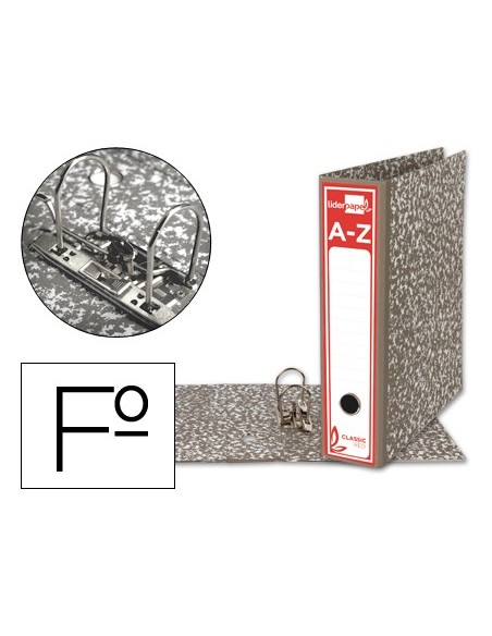 ARCH.PAL.LIDERPAPEL C.FORRADO FL.JASPEADO GRIS SIN CAJA CLASSIC RED
