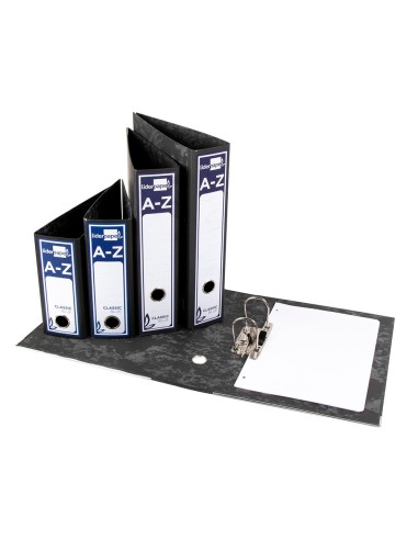 ARCH.PAL.LIDERPAPEL C.FORRADO DIN A4 JASPEADO NEGRO SIN CAJACLASSIC B