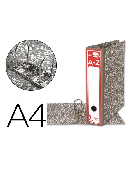 ARCH.PAL.LIDERPAPEL C.FORRADO DIN A4 JASPEADO GRIS SIN CAJA CLASSIC R