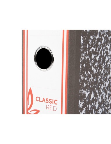 ARCH.PAL.LIDERPAPEL CARTON FORRADO FOLIO JASPEADO GRIS CLASSIC RED
