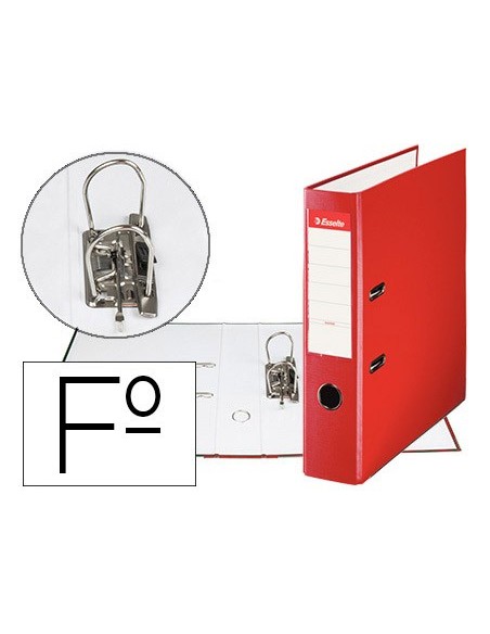 ARCHIVADOR PALANCA ESSELTE FL CARTON FORRADO PVC RADO LOMO 75MM RJ.
