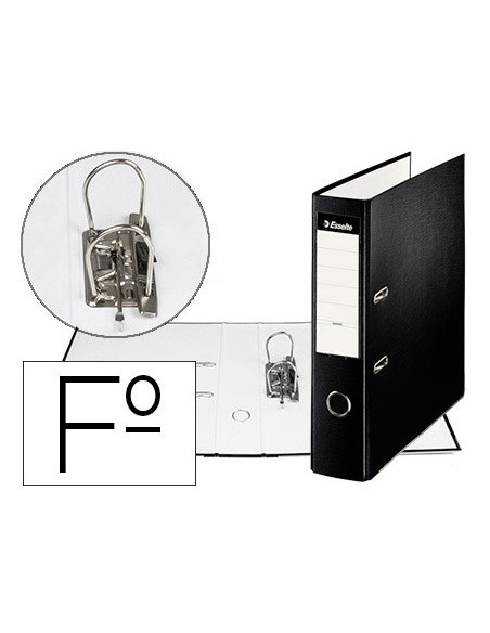 ARCHIVADOR PALANCA ESSELTE FL CARTON FORRADO PVC RADO LOMO 75MM NG.