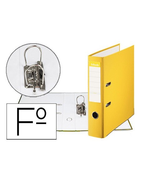 ARCH.PAL.ESSELTE CARTON FORRADO PVC FL LOMO 75 MM AMARILLO