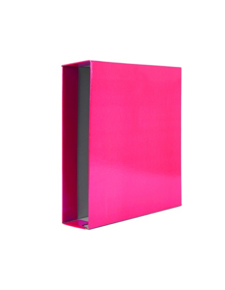 CAJA ARCHIVADOR PALANCA DOCUMENTA A4 CARTON LOMO 75MM ROSA