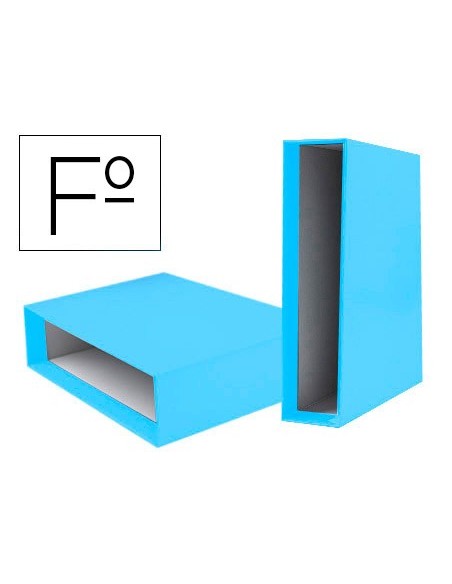 CAJA ARCHIVADOR PALANCA DOCUMENTA FL CARTON LOMO 75MM CELESTE