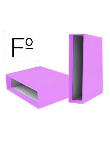 CAJA ARCHIVADOR PALANCA DOCUMENTA FL CARTON LOMO 75MM LILA