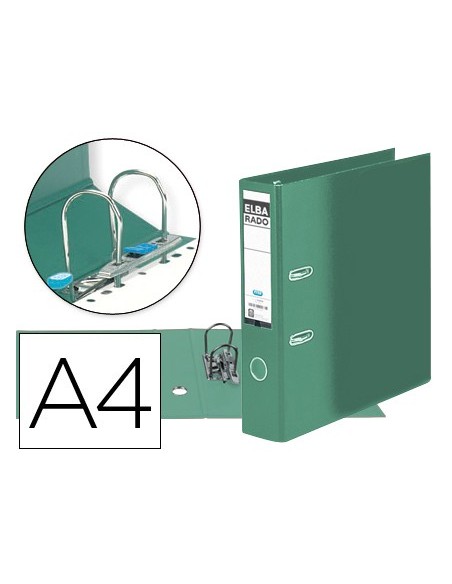 ARCH.PAL.ELBA CARTON FORRADO A4 VERDE LOMO 80 MM RADO