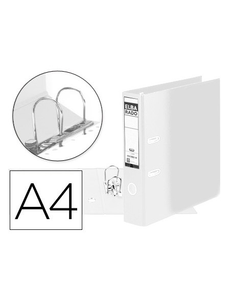 ARCH.PAL.ELBA CARTON FORRADO A4 BLANCO LOMO 80 MM RADO