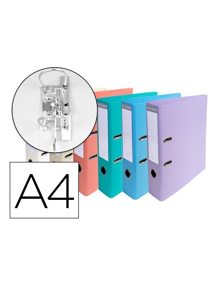 ARCH.PAL.EXACOMPTA CARTON FORRADO PVC A4 COL. PASTELES SURT. 70MM