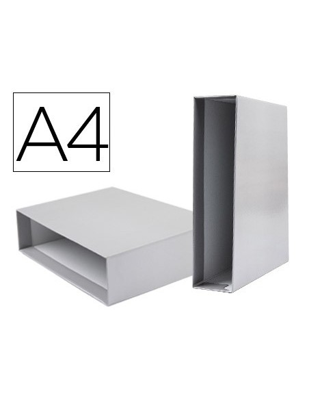 CAJA ARCHIVADOR PALANCA DOCUMENTA A4 CARTON LOMO 82MM GRIS