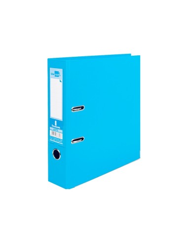 ARCH.PAL.LIDERPAPEL C.FORRADO DIN A4 CELESTE C/RADO LOMO 75 MM