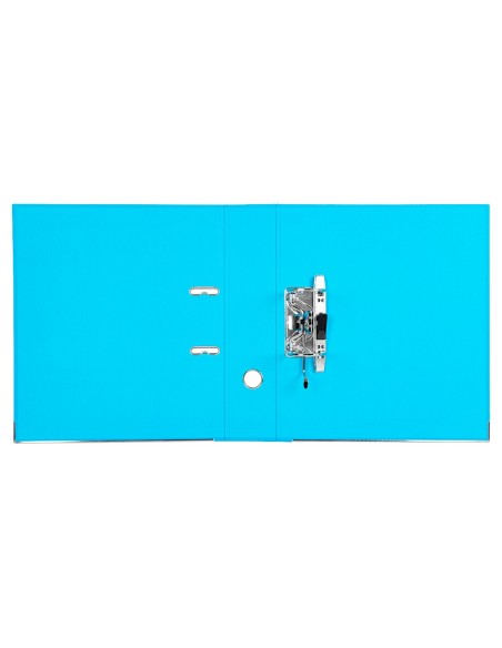 ARCH.PAL.LIDERPAPEL C.FORRADO DIN A4 CELESTE C/RADO LOMO 75 MM