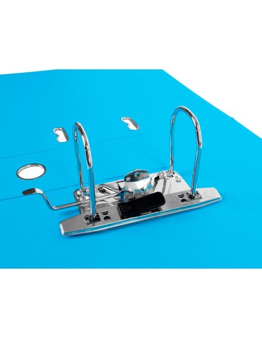 ARCH.PAL.LIDERPAPEL C.FORRADO DIN A4 CELESTE C/RADO LOMO 75 MM