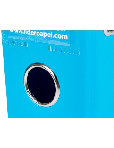 ARCH.PAL.LIDERPAPEL C.FORRADO DIN A4 CELESTE C/RADO LOMO 75 MM