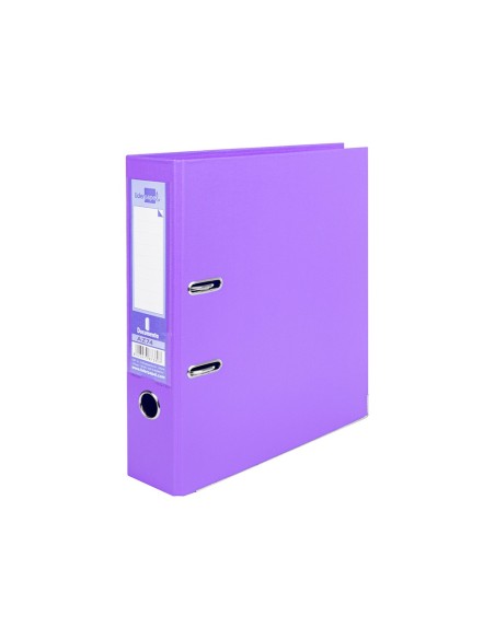 ARCH.PAL.LIDERPAPEL C.FORRADO DIN A4 LILA C/RADO LOMO 75 MM