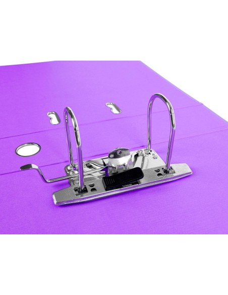 ARCH.PAL.LIDERPAPEL C.FORRADO DIN A4 LILA C/RADO LOMO 75 MM