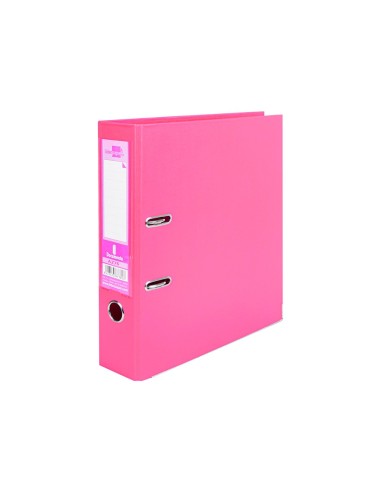 ARCH.PAL.LIDERPAPEL C.FORRADO DIN A4 ROSA C/RADO LOMO 75 MM