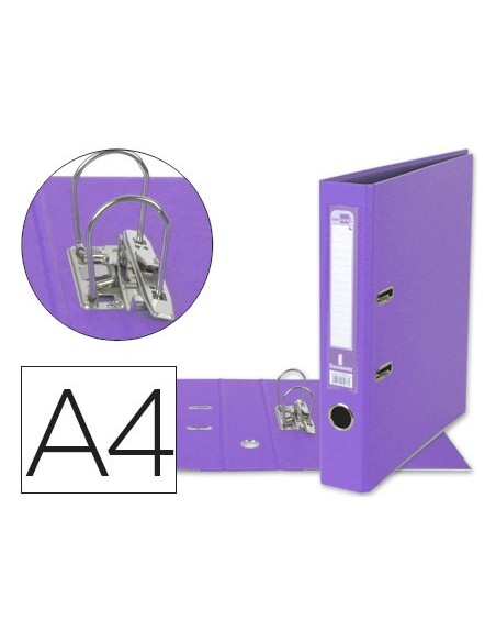 ARCHIVADOR ESTRECHO PALANCA DOCUMENTA A4 PVC RADO LOMO 52MM LILA