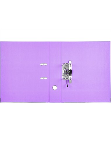 ARCHIVADOR PALANCA LIDERPAPEL FL FORRADO PVC RADO LOMO 75MM LILA