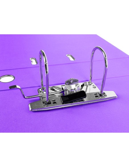 ARCHIVADOR PALANCA LIDERPAPEL FL FORRADO PVC RADO LOMO 75MM LILA