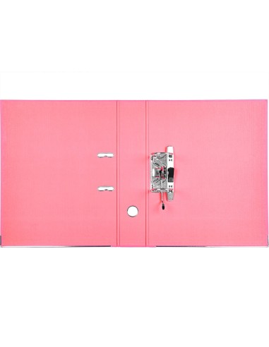 ARCHIVADOR PALANCA LIDERPAPEL FL FORRADO PVC RADO LOMO 75MM ROSA