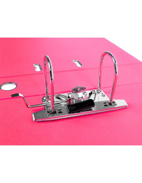 ARCHIVADOR PALANCA LIDERPAPEL FL FORRADO PVC RADO LOMO 75MM ROSA