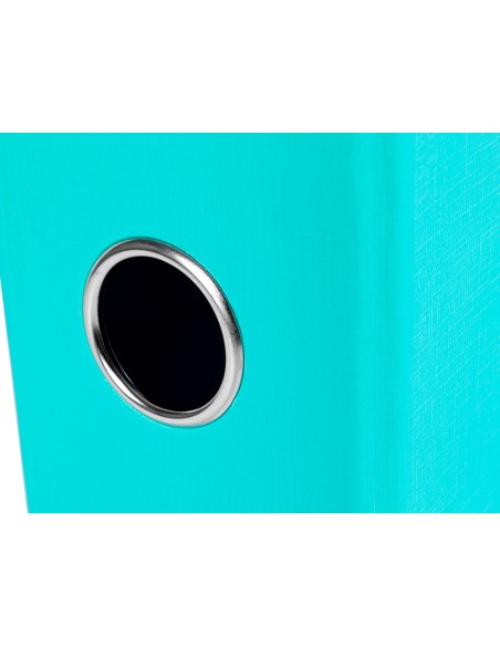 ARCHIVADOR PALANCA LIDERPAPEL FL FORRADO PVC RADO LOMO 75MM TURQ.