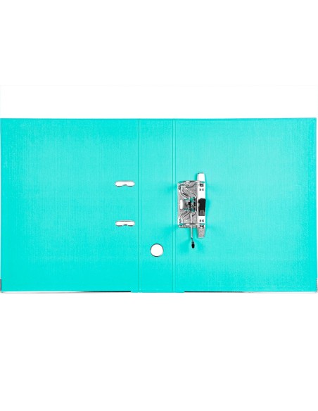 ARCHIVADOR PALANCA LIDERPAPEL FL FORRADO PVC RADO LOMO 75MM TURQ.
