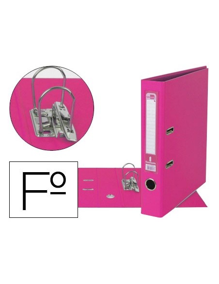 ARCHIVADOR ESTRECHO PALANCA DOCUMENTA FL PVC RADO LOMO 52MM ROSA