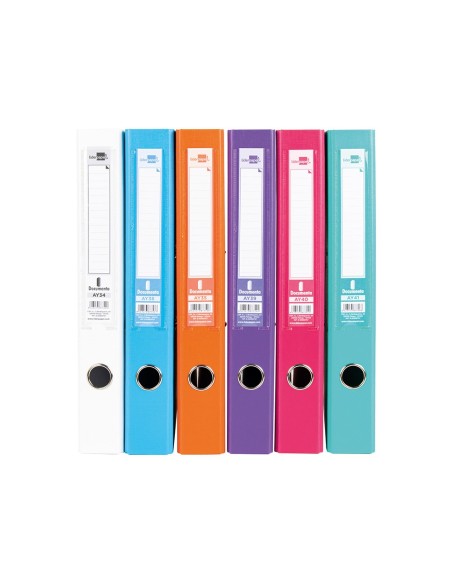 ARCHIVADOR PALANCA DOCUMENTA FL FORRADO PVC RADO LOMO 52MM SURT.