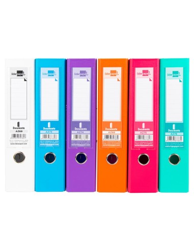 ARCH.PAL.LIDERPAPEL C.FORRADO DIN A4 SURT TRENDING C/RADO LOMO 75 MM