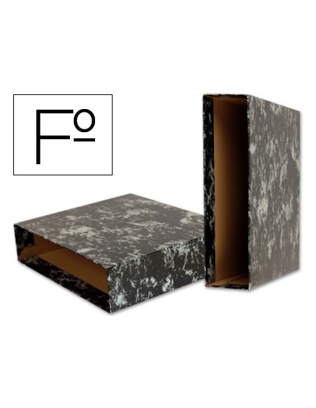 CAJA ARCH.PAL.CARTON FL.JASPEADO NEGRO PORT