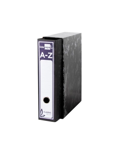CAJA ARCH.PAL.CARTON FL.JASPEADO NEGRO PORT