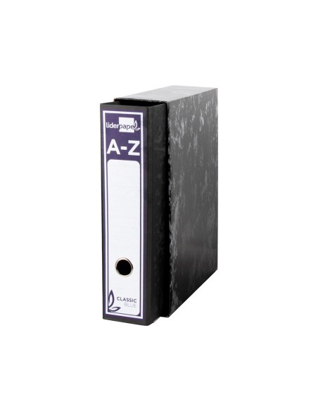 CAJA ARCH.PAL.CARTON FL.JASPEADO NEGRO PORT