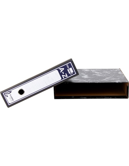 CAJA ARCH.PAL.CARTON FL.JASPEADO NEGRO PORT