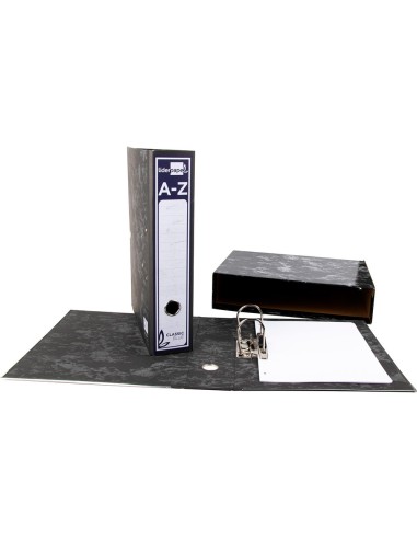 CAJA ARCH.PAL.CARTON FL.JASPEADO NEGRO PORT