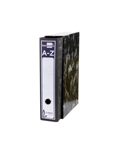 CAJA ARCH.PAL.CARTON DIN A4 JASPEADO NEGRO PORTUGUES