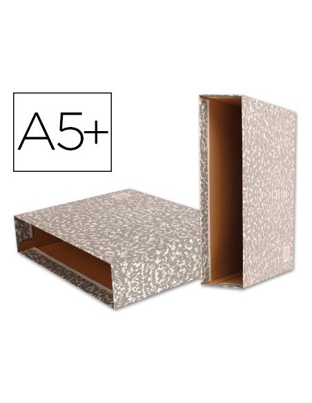 CAJA ARCH.PAL 4º APAISADO .CARTON JASPEADO GRIS