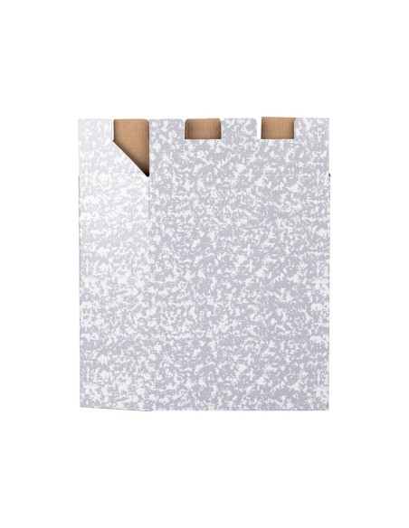 CAJA ARCH.PAL 4º APAISADO .CARTON JASPEADO GRIS