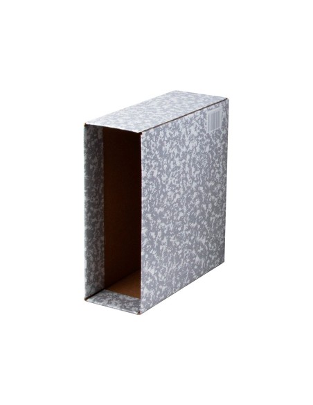 CAJA ARCH.PAL 4º VERTICAL.CARTON JASPEADO GRIS