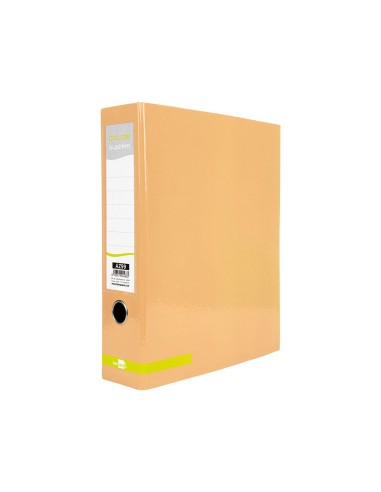 ARCHIVADOR PALANCA A4 FORRADO SIN RADO LOMO 80MM MELOCOTON